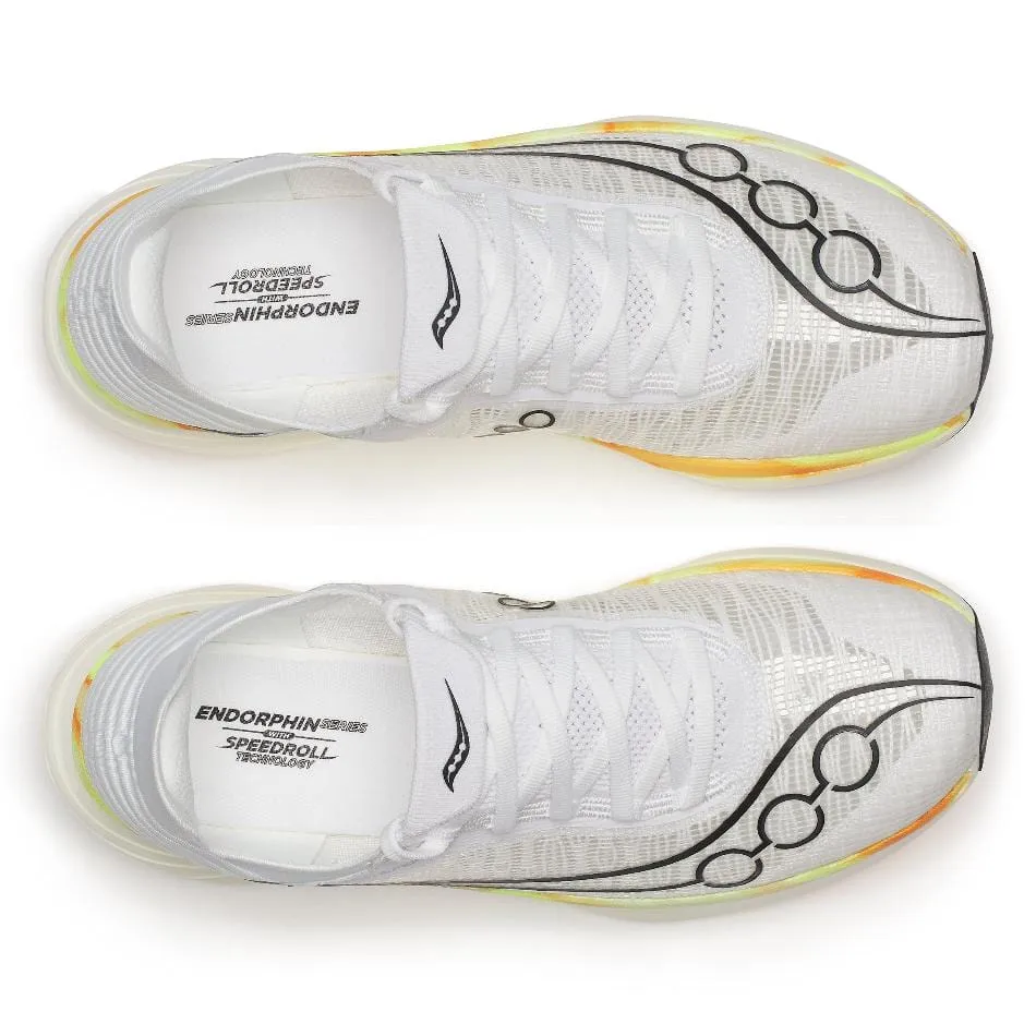 Saucony Unisex Endorphin Elite 2 Running Shoes in White/Peel SS25