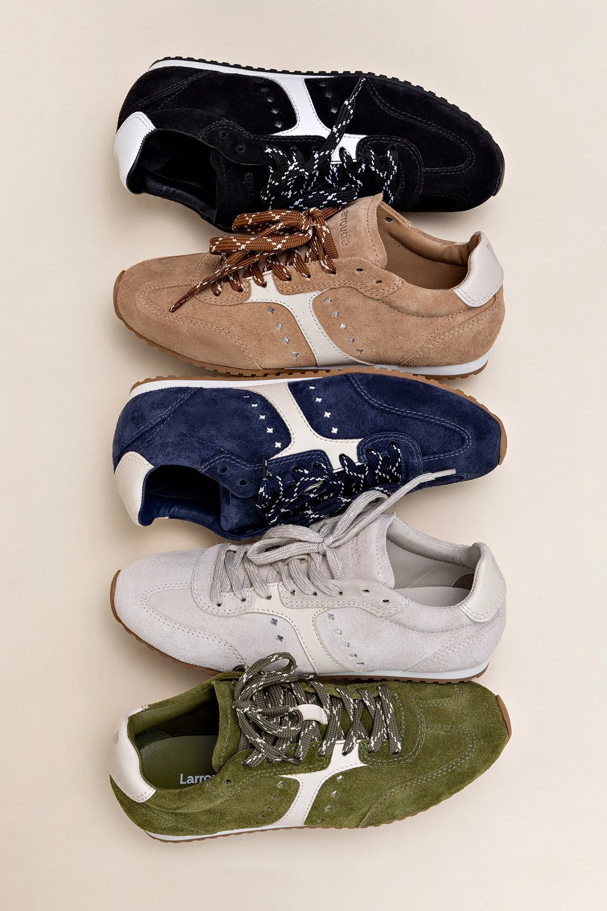 Stella Sneaker In Navy Suede and Ivory Leather